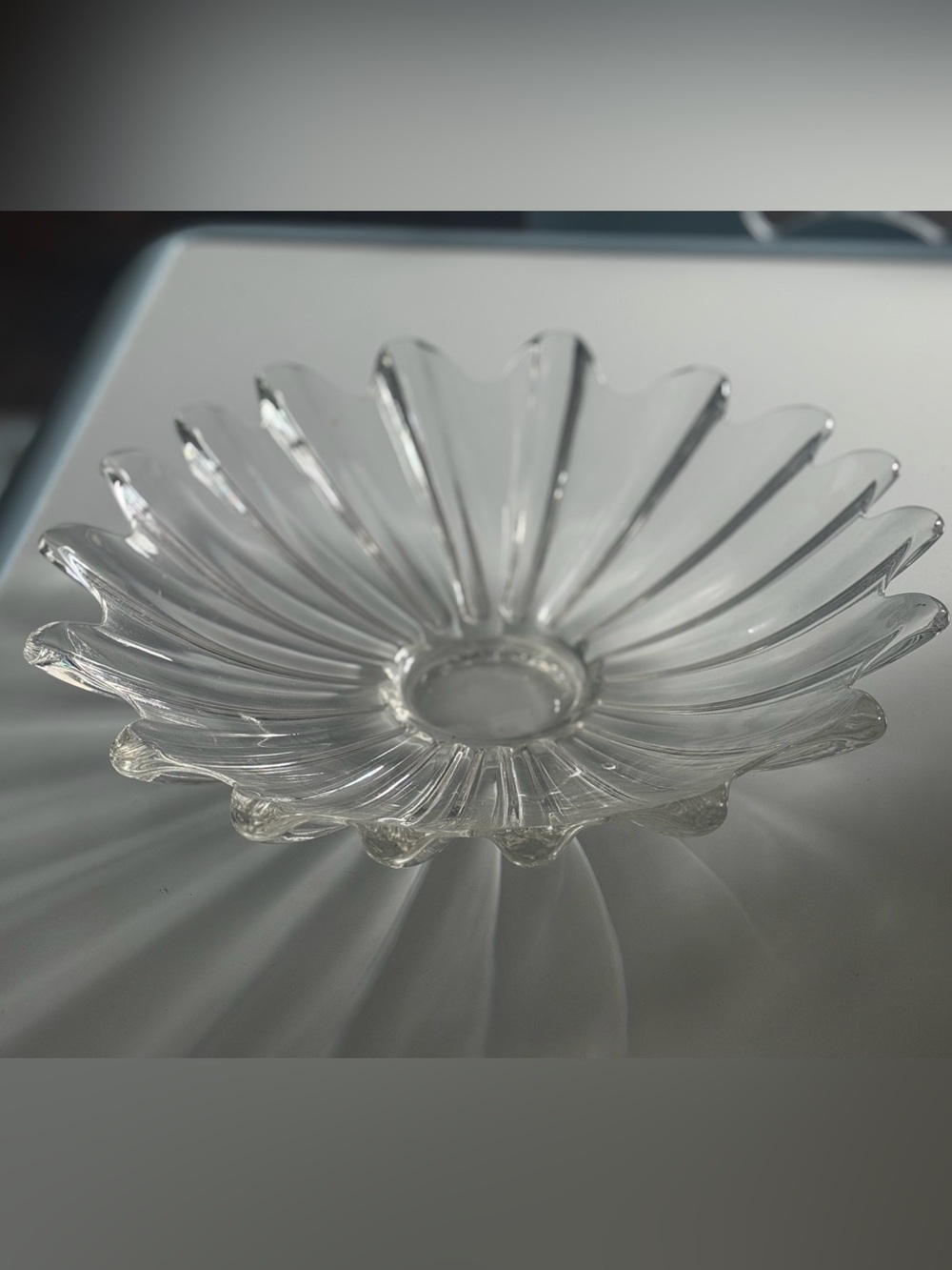Clear Glass Flower Dish